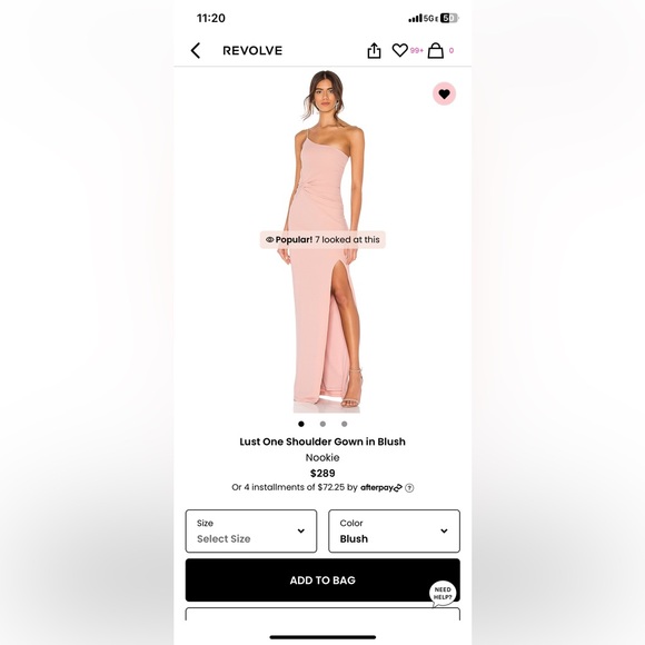 Nookie Lush One Shoulder Gown in Blush, Size Small
Worn once for a wedding - Picture 5 of 6